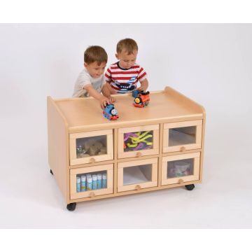 Solid Beech Double-sided Storage Units with Doors