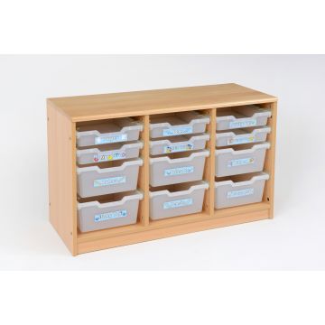 RS 3 Bay A4 6 Deep & 6 Shallow Clear Tray Unit