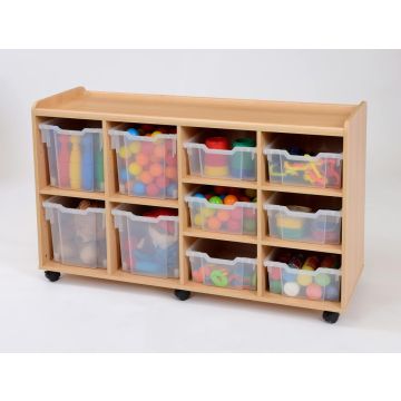 Solid Beech 4 Jumbo/6 Deep Unit Clear