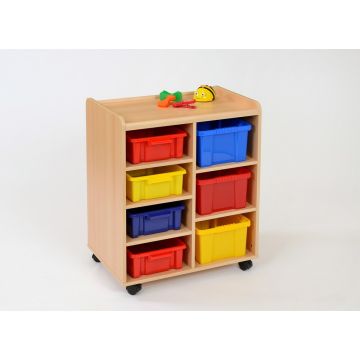 Solid Beech 3 Deep/4 Shallow Unit Coloured