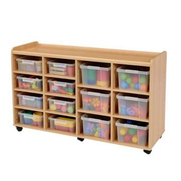 Solid Beech 6 Deep/8 Shallow Unit Clear