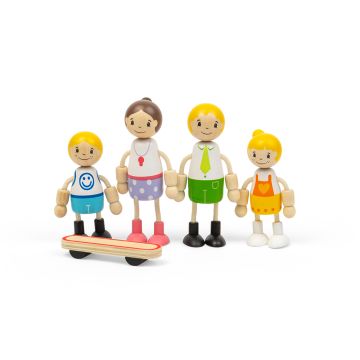 BIGJIGS Toys White Family Dolls