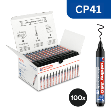 edding 360 Whiteboard Marker - Black - Bullet Tip - Pk 100