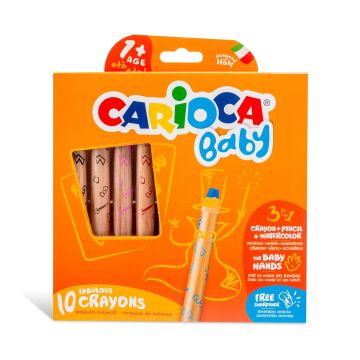 Carioca Baby 3 in 1 Crayons - Pack of 10
