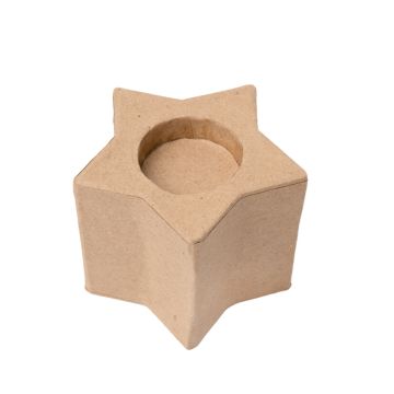 Papier-Mache Tea Light Holders- Star- Pack of 6