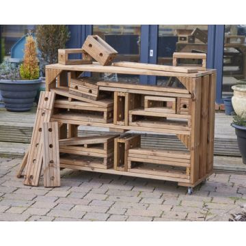 IMAGINEERING BLOCK TROLLEY WITH 25 BLOCKS