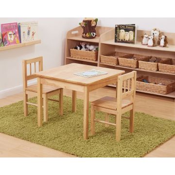 Natural Wood Table And Chairs (3pk)