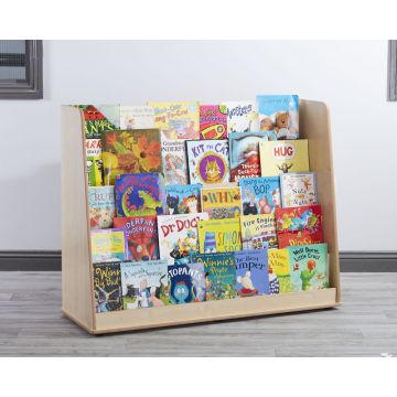 Wide Bookshelf- Freestanding Maple