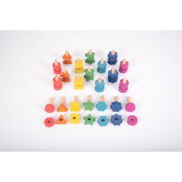 Rainbow Wooden Nuts and Bolts (21Pk)