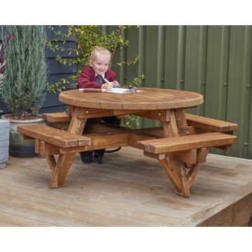 Round Picnic Bench for 8