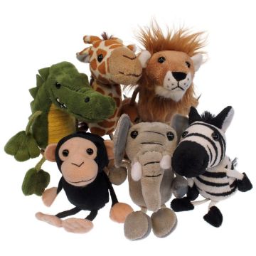 African Animals Finger Puppets 6Pk