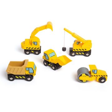 Wooden Construction Vehicles 5PK