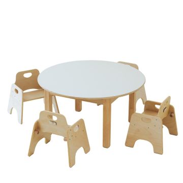 Round Table (Dia90cm, H40cm) and Wobbler Chairs 4Pk (H20cm)