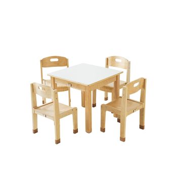 Square Table (H54cm) and Stackable Chairs 4Pk (H30cm)