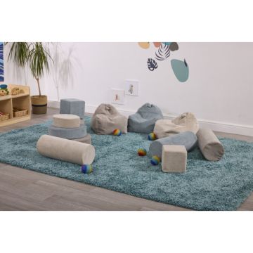 Large Shaggy Rug Duck Egg Blue