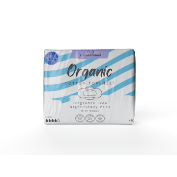 Care & Protect Organic Night Pads - Pack of 10