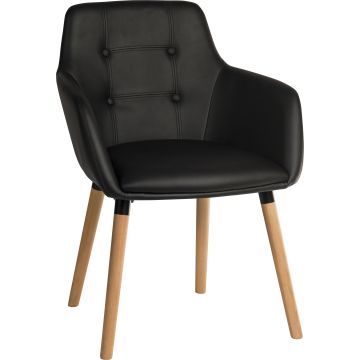 PU Reception Chair - Black