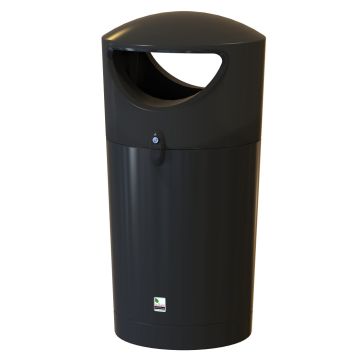 Metro Hooded Litter Bin - Black