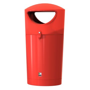Metro Hooded Litter Bin - Red