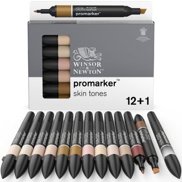 Winsor & Newton Promarker Skin Tones Pack of 12 (+1 FREE)