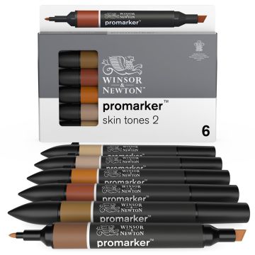 Winsor & Newton Promarker - Skin Tones 2 - Pack of 6