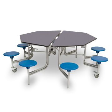 Mobile Folding Table 8 Seat H685mm Blue Grey/Blue Seat