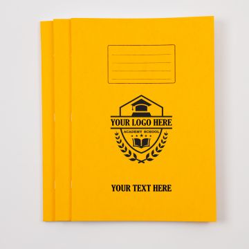 Personalised A4+ 80 page 10mm Ruled With Margin- Yellow Pk50