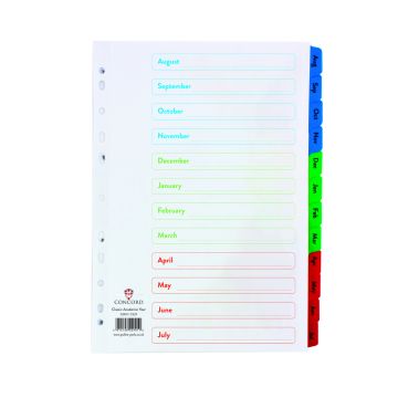 Academic Dividers August - July