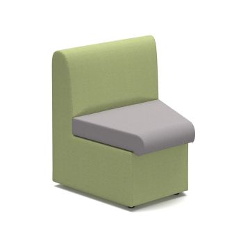 Alto Modular Reception Seating Concave with no arms - Green/Grey