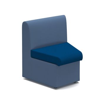 Alto Modular Reception Seating Concave with no arms - Blue/Dark Blue