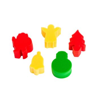 Sponge Painting Set - Christmas - Pack of 5
