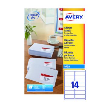 Avery Inkjet Labels - 14 Per Sheet J8163 - Pack of 100