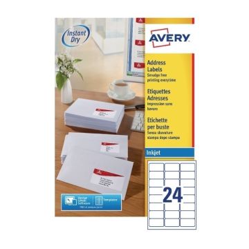 Avery Inkjet Labels - 24 Per Sheet J8159 - Pack of 100