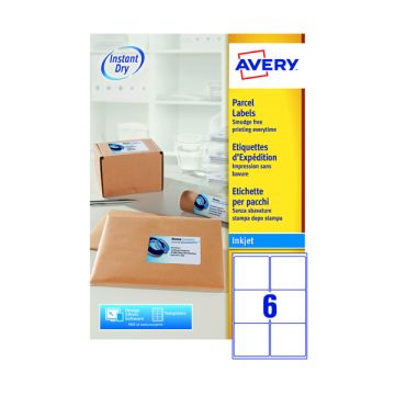 Avery Inkjet Labels - 6 Per Sheet J8166 - Pack of 100