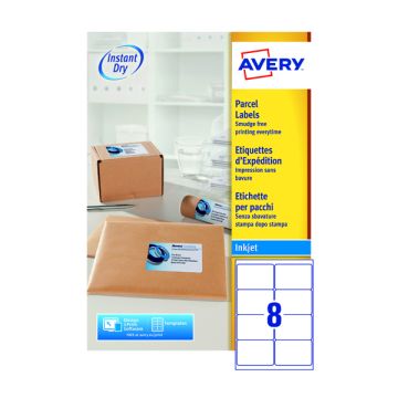 Avery Inkjet Labels - 8 Per Sheet J8165 - Pack of 100