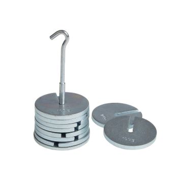Hanging Slotted Masses Steel (1KG) - 9 x 100g Masses and Hanger