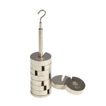 Hanging Slotted Masses Brass (500g) - 9 x 50g Masses and Hanger