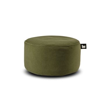 Brushed Suede Pouffe-Moss Green