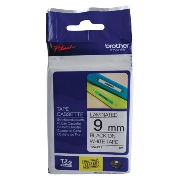 Brother TZ Label Tape 9mm - Black On White