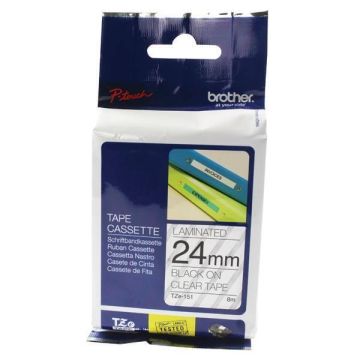 Brother TZ Label Tape 24mm - Black On Clear
