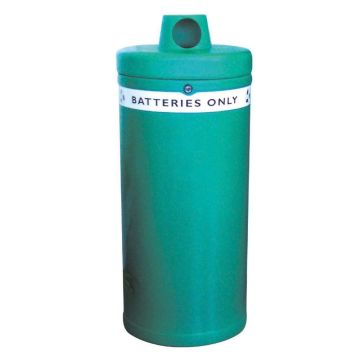 Battery Recycling Bins Green with Banding