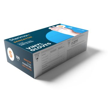 Sensator Clear Powder-Free Vinyl Gloves Box 100-Small