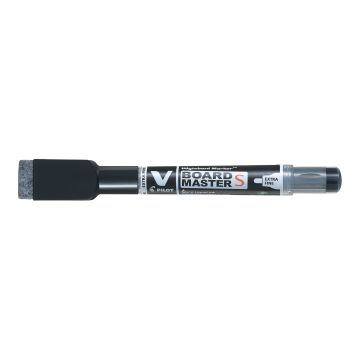 PILOT V-Board Marker with Eraser-Extra Fine Tip-Pk 10-Black