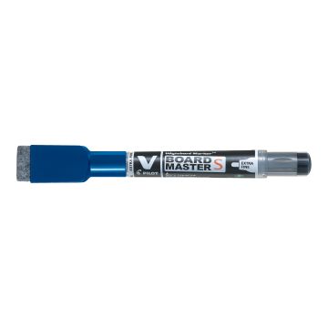 PILOT V-Board Marker with Eraser-Extra Fine Tip-Pk 10-Blue