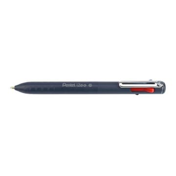 Pentel 4 Colour Retractable Ballpoint Pen-Blue Barrel- Pk 12