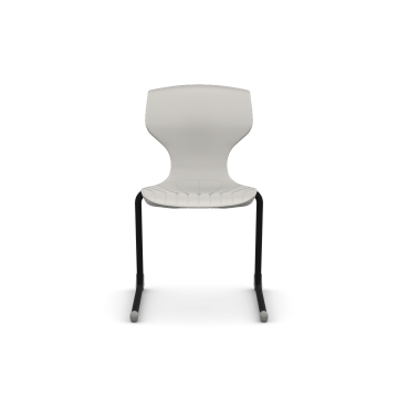 Cogni Reverse Cantilever Chair with Glides Blk Frame Cream