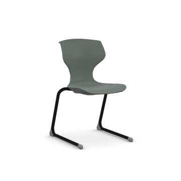 Cogni Reverse Cantilever Chair with Glides Blk Frame Dk Gry