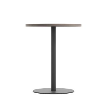 Contract Table Mid 600mm - Grey Oak - Black Frame