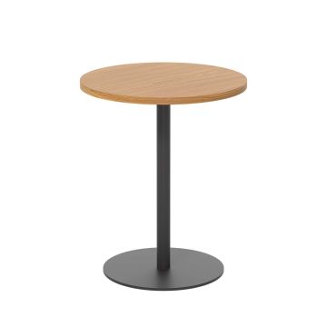 Contract Table Mid 600mm - Oak - Black Frame