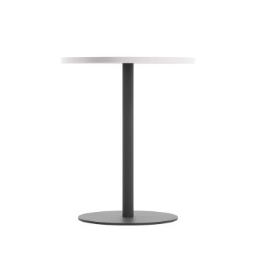 Contract Table Mid 600mm - White - Black Frame